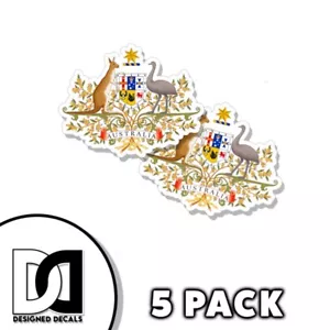 Calcomanías autoadhesivas de bandera australiana de 3 pulgadas con escudo de Australia 5pk - Imagen 1 de 3