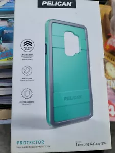 PELICAN PROTECTOR SAMSUNG GALAXY S9+ AQUA/GRAY MILITARY GRADE NON SLIP NIB - Picture 1 of 6