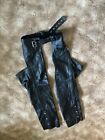 Leather King Motorcycle Chaps  Size XL Black Leather Adjustable Belt