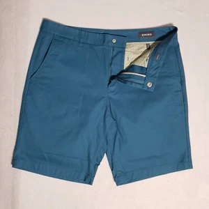 Bonobos 9 Inch Chino Shorts Mens 36 Flat Front Blue Washed Preppy Pockets - Picture 1 of 10