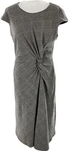 Phase Eight Wool Blend Black White Check Pencil Style Dress Size Uk 14 Vgc M2 - Picture 1 of 10