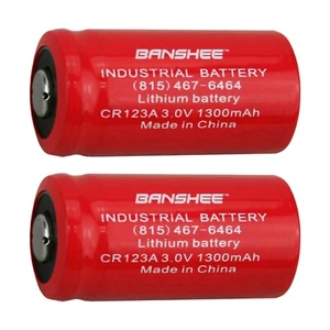 2pcs Banshee Brand 16340 CR123A LR123A 3.0V 1300mAh Rechargeable Lithiu Battery - Picture 1 of 4