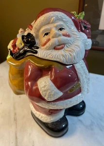 Tarro de galletas de Santa Christmas American Atelier Candy Jar 1999 #5052 coleccionable - Imagen 1 de 6
