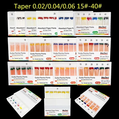 Puntas papel absorbente dental/puntas gutapercha cónicas 0,02/0,04/0,06 15-40# - Image 1 of 4