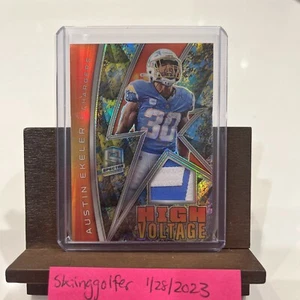 2022 Panini Spectra Austin Ekeler High Voltage Neon Splatter /8 Player Worn/Used - Picture 1 of 2