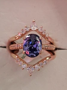 Bomb Party Ring Sz 8 December 2024 Let's Make It Last Tanzanite Cz On Rose Gold - Picture 1 of 5