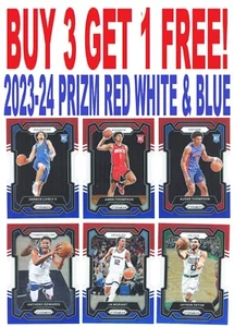 2023-24 Prizm NBA Basketball (RED WHITE & BLUE) (BUY 3 GET 1) You Pick/Choose - Picture 1 of 1