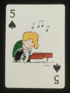 Hoyle Peanuts 50 Celebration Playing Card Schroeder 5 Spades - Picture 1 of 2