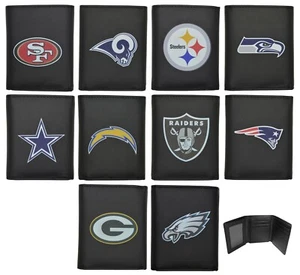 Billetera de cuero con logotipo impreso triple con licencia oficial de la NFL Siskiyou deportes - Imagen 1 de 11