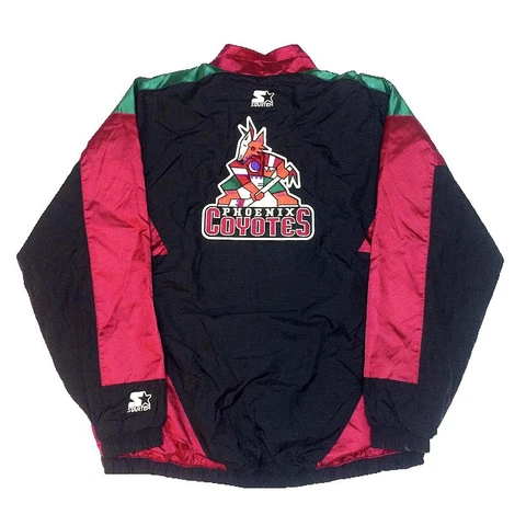 Vtg Rare NHL Phoenix Coyotes Starter Windbreaker Jacket. Mens Medium Cover