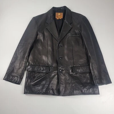 The Territory Ahead  Mens Size Medium Black 100% Leather Button Up Jacket Coat - Image 1 of 4