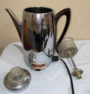 Universal Coffeematic C4500 Chrome Coffee Pot Percolator Vintage (Tote3J) - Picture 1 of 13
