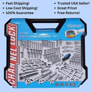 Channellock Mechanic's Tool Set 200 pc Drive Sockets Combination Wrenches + More - Picture 1 of 17