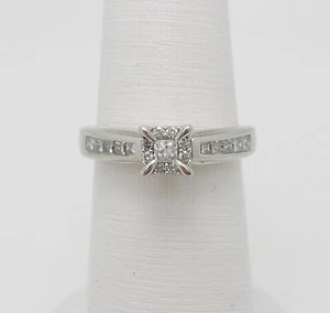 5/8CT Natural Diamond Halo Engagement Wedding Bridal Ring 14K White Gold Band - Picture 1 of 13