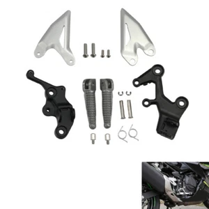 Driver Foot Pegs Footrest Bracket Fit For Kawasaki Ninja 500 24 Ninja 400 18-24 - Picture 1 of 10