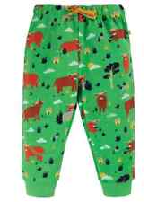 Frugi Kid's Highland Cow Organic Cotton Jogger In Green -Slightly Imperfect