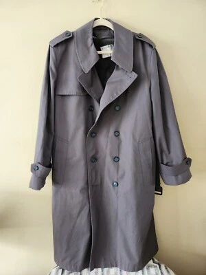 Woodmere 男式风衣尺寸 42 R 灰色可拆卸人造毛皮衬里 — 第 1/4 张图片