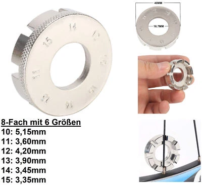 Fahrrad Speichenschlüssel Speichenspanner Nippelspanner Speichenwerkzeug 8-fach - Bild 1 von 4