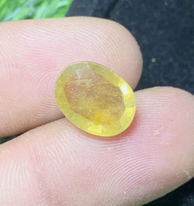 Natural Thailand Yellow Sapphire Faceted Loose Gemstone Jewelry Stone 7 Cts - Picture 1 of 9