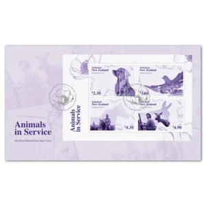 New Zealand 2025 Animals in Service Miniature Sheet First Day Cover FDC - Picture 1 of 1