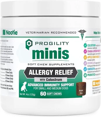 Mini suplemento inmune antialérgico avanzado Nootie Progility para perros pequeños 60 masticables Foto 1 de 4