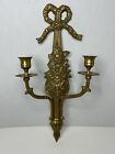 Brass Wall Sconce 2 Arm Candleabra Floral Design 16? x7?