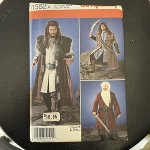 Disfraz Medieval Patrón Simplicidad Enano Thorin Balin Kili Hobbit Talla XS-XL - Imagen 1 de 2