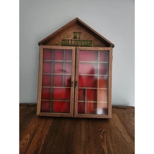 Vintage Enesco My Collection Wood Wall Display Case Knick Knack Curio Cabinet - Picture 1 of 4