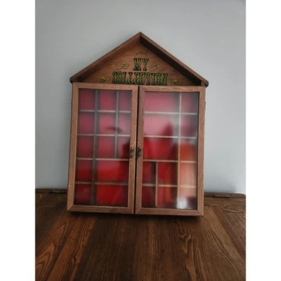 Vintage Enesco My Collection Wood Wall Display Case Knick Knack Curio Cabinet - Image 1 of 4
