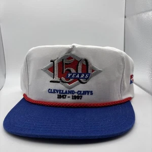 Snapback vintage Cleveland Cliffs blanco 150 años aniversario 1997 hecho en EE. UU. - Imagen 1 de 7