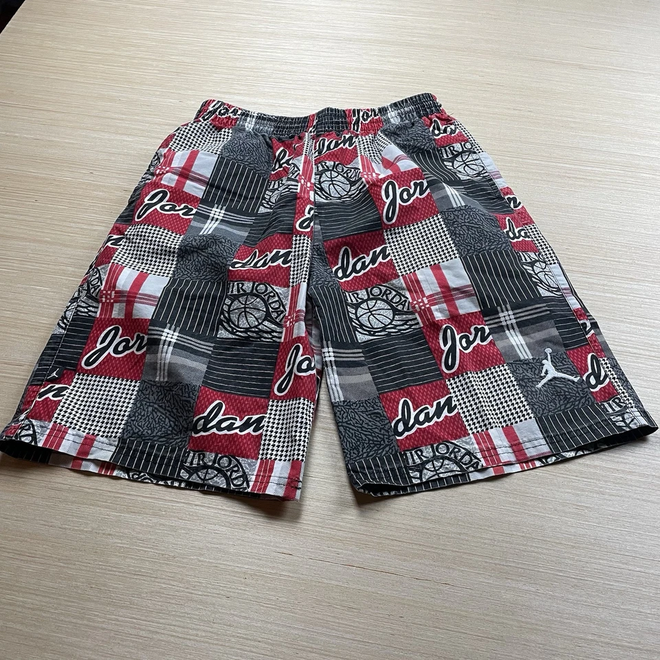 Vintage Nike Air Jordan Wings Shorts Youth Boys Size L Patchwork Y2K 90s - Image 1 of 4