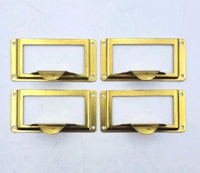 Винтажный держатель этикеток карт с выдвижным картотечным шкафом оборудование лот из 4 - Изображение 1 из 4