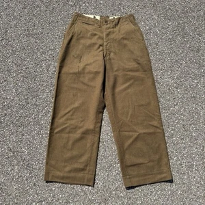 Pantalon pantalon vintage années 40 US Army WWII campagne laine homme 32x29 OD-33 militaire - Photo 1/13