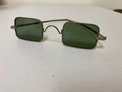 Gafas de sol vintage Temple Square Spectacle lentes verdes años 60 hippie Foto 1 de 4