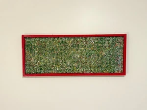 Verdant Array – Textured Abstract Painting by M. Wolff (2005) 40”x16” OOAK - Picture 1 of 8