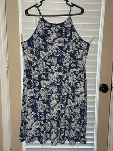 Damen 1X Fortune + Ivy blau Blumen Kleid seidig, weich, dehnbar & kühlend - Bild 1 von 8