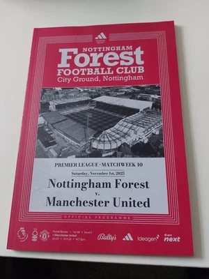 NOTTINGHAM FOREST v MANCHESTER UNITED FOOTBALL PROGRAMME PREMIER LEAGUE NOV 2025 - Image 1 of 2