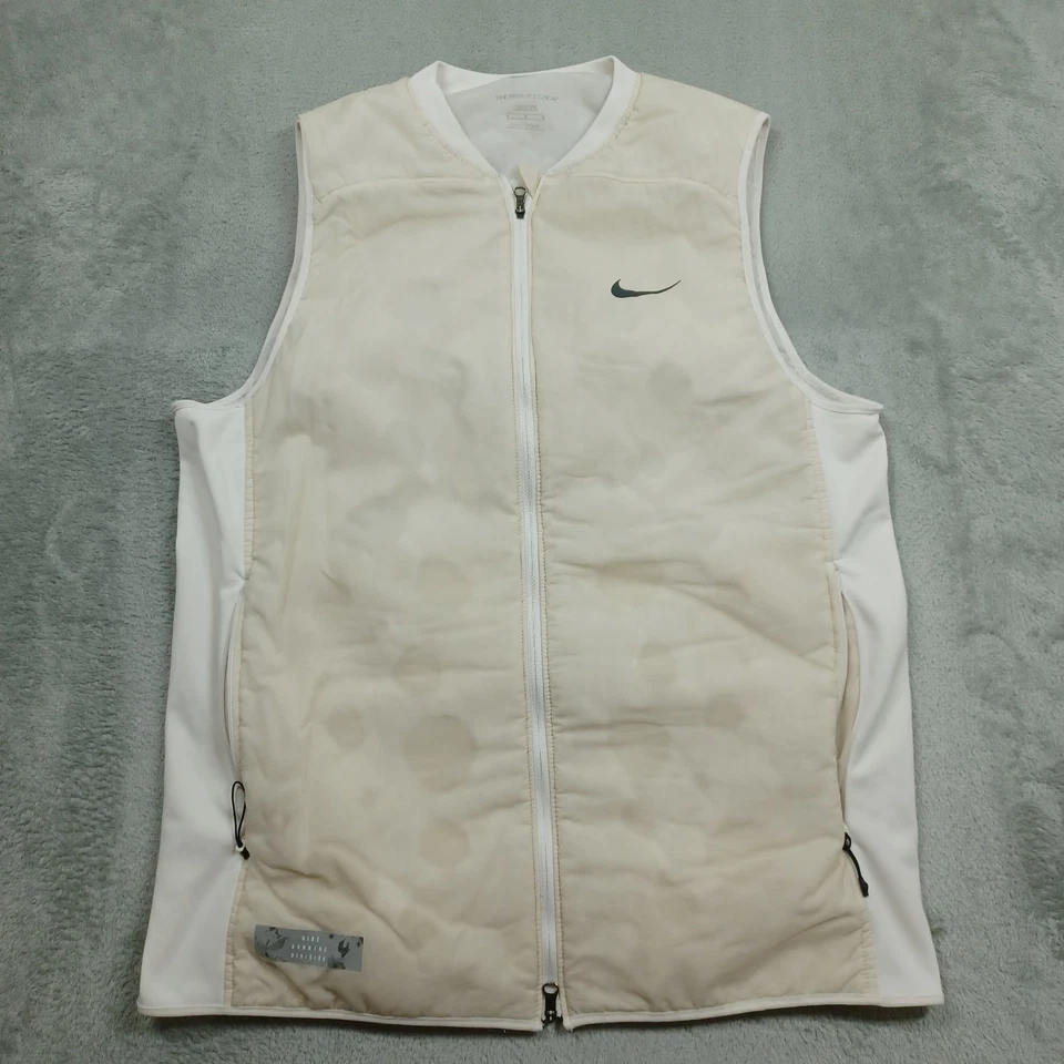 Nike Chaleco Para Hombres Medio Alto Blanco Ajuste Térmico Adv Aerocapa Ligero Cremallera Completa Foto 1 de 4