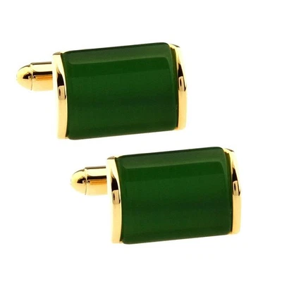 Novelty Men\\\'s Wedding Green Cufflinks Gentlemen Business - image 1 of 4