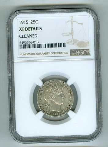 U.S. 1915 BARBER QUARTER NGC XF DETAILS CLEANED Cover