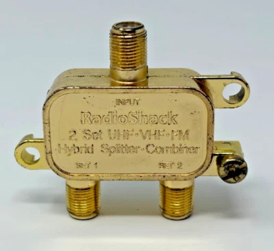 RADIO SHACK 2 Set UHF VHF FM Hybrid Combiner Splitter for Coax Cable TV Radio - Image 1 of 4