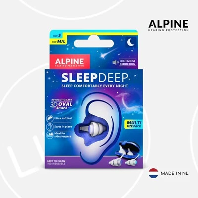 Tapones para los oídos Alpine SleepDeep — Tapones para los oídos reutilizables anti ruido para dormir roncar Foto 1 de 4
