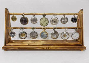 Pocket watch stand Holds 14 watches rack holder desk top display fob watch - Picture 1 of 13