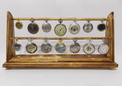 Pocket watch stand Holds 14 watches rack holder desk top display fob watch - Image 1 of 4