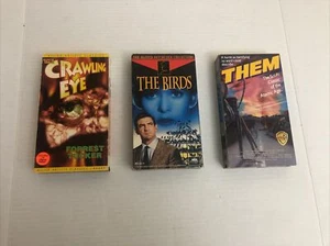 3 Sci-Fi VHS Tapes, The Birds (1995), Them(1982), The Crawling Eye(1995) - Picture 1 of 8