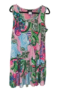 Vestido sin mangas MSK Paisley Babydoll para mujer XL en capas playero coqueto divertido femenino EE. UU. - Imagen 1 de 7