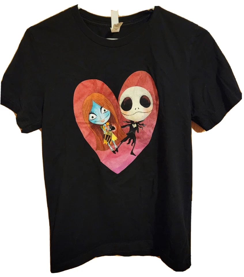 A Nightmare Before Christmas Jack Skelton Sally Women's T Shirt Size Medium  - Image 1 of 4