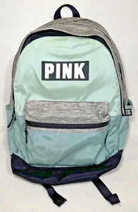 Victorias Secret "Pink" Logo Marled Large Campus Backpack Bookbag Carry On Green - Picture 1 of 13