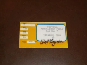 1987 VIRGINIA TECH AT WEST VIRGINIA COLLEGE FOOTBALL TICKET STUB - Picture 1 of 2