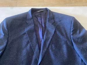 Men’s Jack Victor Wool Silk Two Button Blue Sport Coat Size 52 R - Picture 1 of 12